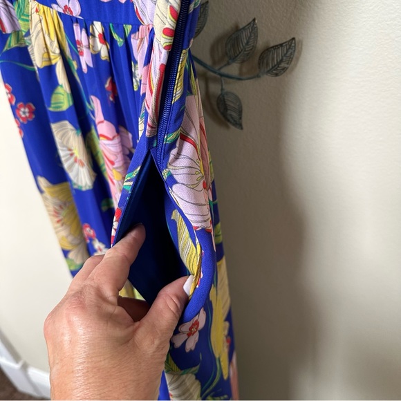 Modcloth Sapphire blue Floral Muster the Length Maxi Dress Small - Picture 5 of 9